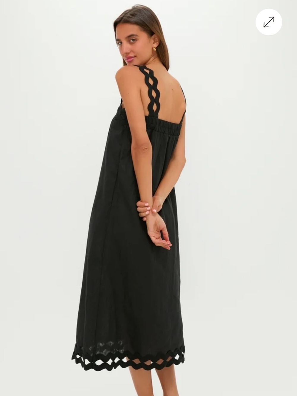 Tuckernuck Black Ric Rac Linen Ellis Dress - Picture 4 of 5